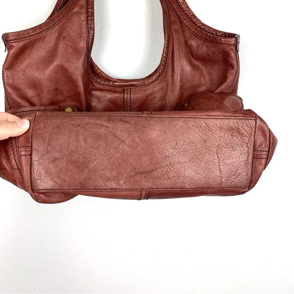 Frye Chestnut Red-Brown Leather Hobo Tote